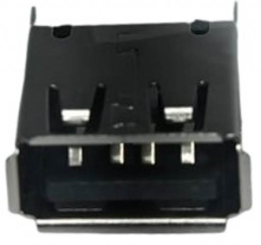 Conector Jack USB 2.0 A Femea Vertical 4 Pinos 2 garras